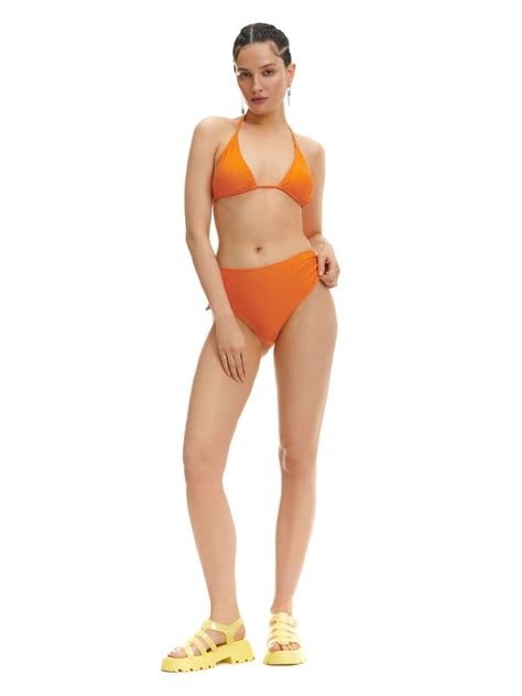 Pomarańczowa góra od bikini CROPP 0629S 22X