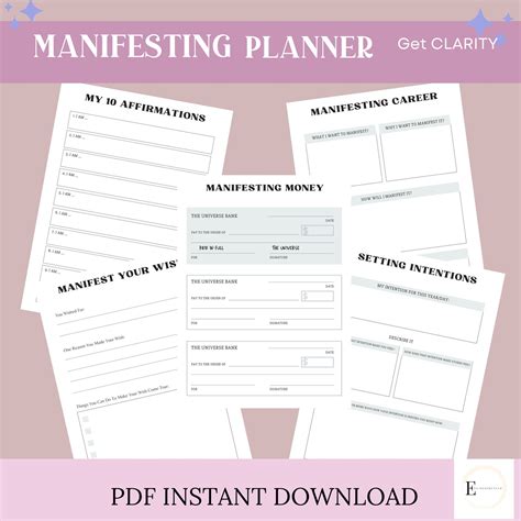 Manifesting Planner Manifesting Journal Manifesting - Etsy