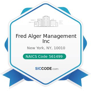 Fred Alger Management Inc Zip Naics