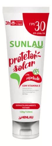 Creme De Protetor Solar Repelente 120gr Fps 30 Sunlau MercadoLivre