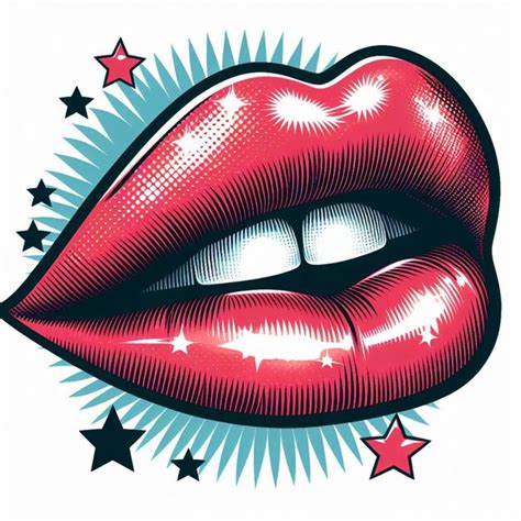 Vector Pinup Style Lip Print Premium AI Generated Image