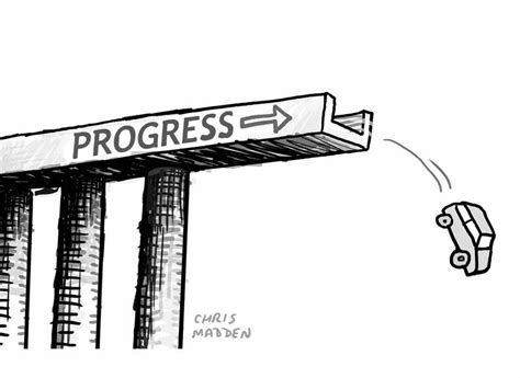 The trouble with progress – cartoon. The end of the road