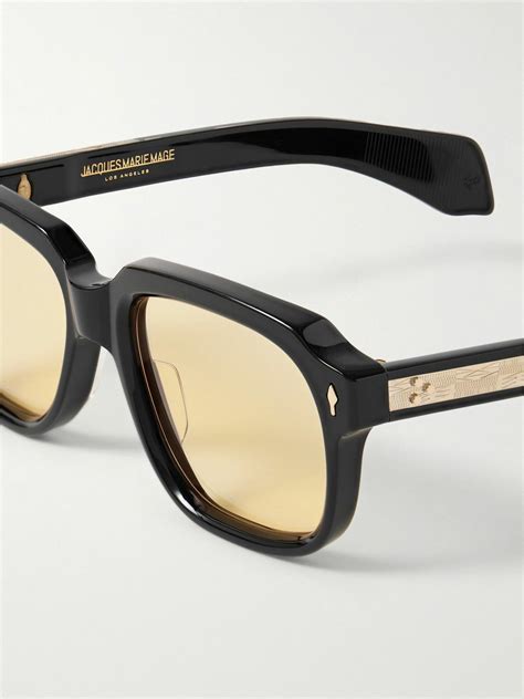 Jacques Marie Mage Union D Frame Acetate And Gold Tone Sunglasses