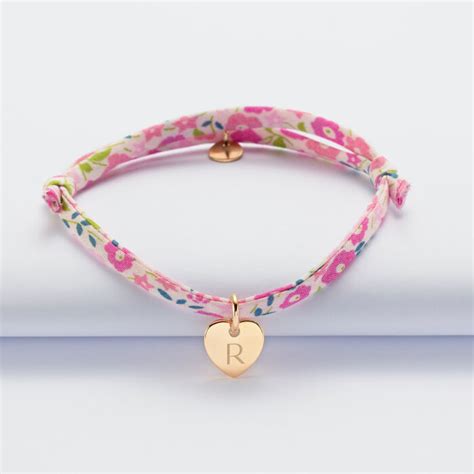 Bracelet Enfant Personnalis Liberty M Daille Initiale Coeur Grav E