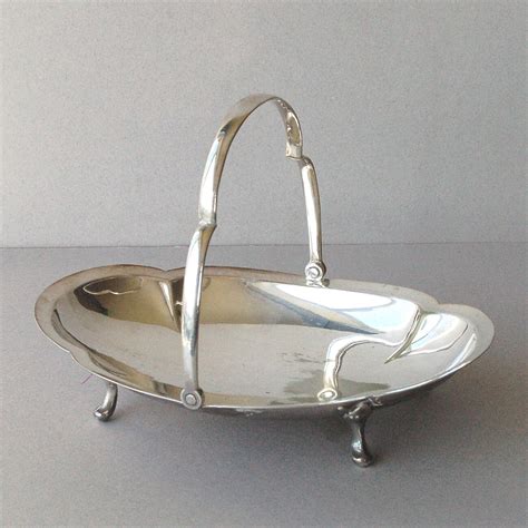 Vintage Silver Plate Serving Dish Silver Plated Fruit Bowl Cake Dish