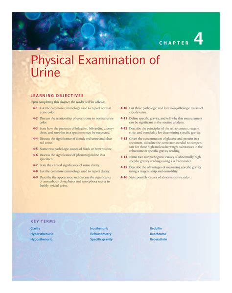 Strasinger Urinalysis AUBF Physical Exam Of Urine CHAPTER 4