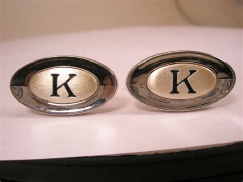 K Monogram Initials Letter Vintage Shields Cuff Links Kevin Kyle Karl