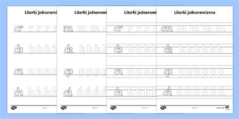 Nauka Pisania Literki Jednoramienne Karty Pracy Twinkl