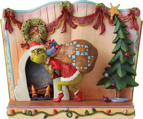 Amazon Enesco Dr Seuss Grinch By Jim Shore Santa Grinch Peeking