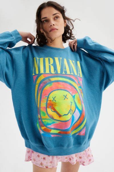 Nirvana Smile Overdyed Crew Neck Sweatshirt In 2023 Preppy