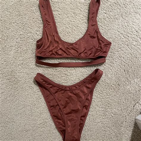 Rust LA Hearts Bikini Size XXS Bottoms And XS Top Depop