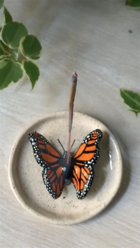 Cenicero Porcelana Fria Porta Sahumerio Mariposa Arcilla Diy Arte Deco