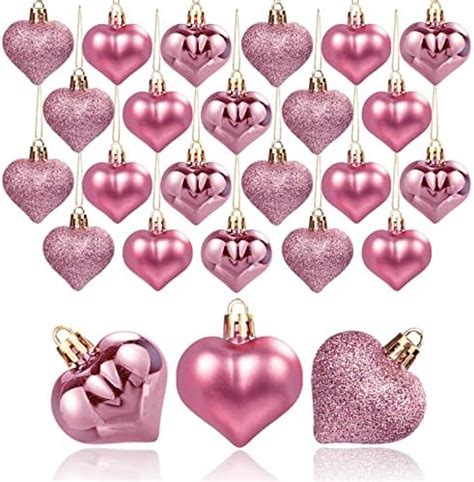 36pcs Valentines Day Heart Shaped Ornaments Valentines