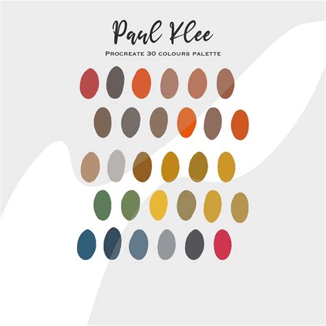 Paul Klee Inspired Colour Palette Color Palette Procreate Etsy Uk