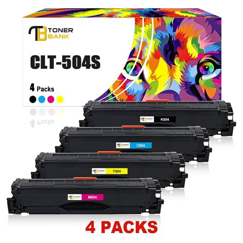 Toner Bank 4 Pack Compatible Toner For Samsung CLT K504S CLT C504S CLT