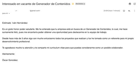 C Mo Redactar Un Correo Atractivo Para Enviar Tu Cv Y Ejemplos 41292