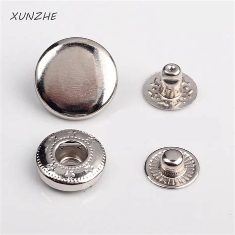 XUNZHE 3 Color 50pcs 15mm Metal Snap Button Snap Metal Buttons Sewing