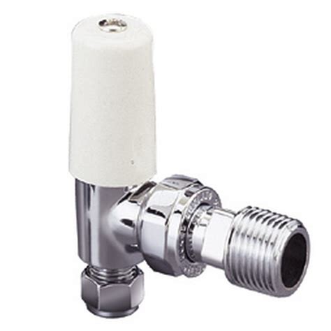 Pegler Terrier 10mm 367 Lockshield Angled Radiator Valve Chrome Terrier Angled Radiator