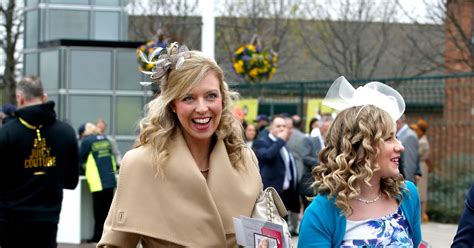 Aintree Ladies Day 2016 Women Dazzle In Bright Dresses And Hats While