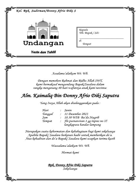 Undangan Tahlilan Pdf