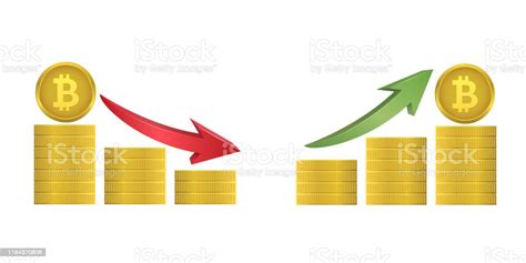 녹색과 빨간색 화살표비트 코인 1위에 대한 스톡 벡터 아트 및 기타 이미지 1위 가격 개념 Istock