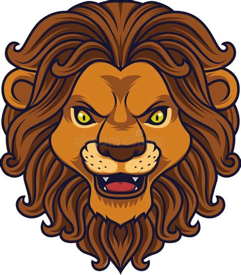 Angry Lion Head Mascot Stock Vector Illustration Of Cartoon