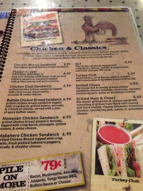 Menu At Original Buffalo Wings Restaurant San Francisco