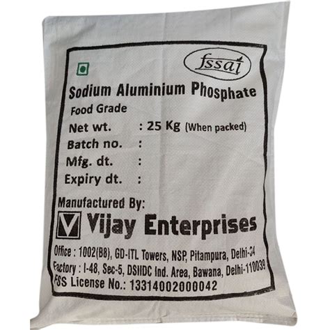 A Grade 100 Percent Purity Eco Friendly Sodium Aluminium Phosphate At