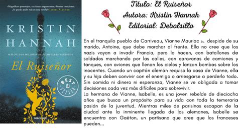 Dragones Libros Y Rosas Rese A El Ruise Or De Kristin Hannah