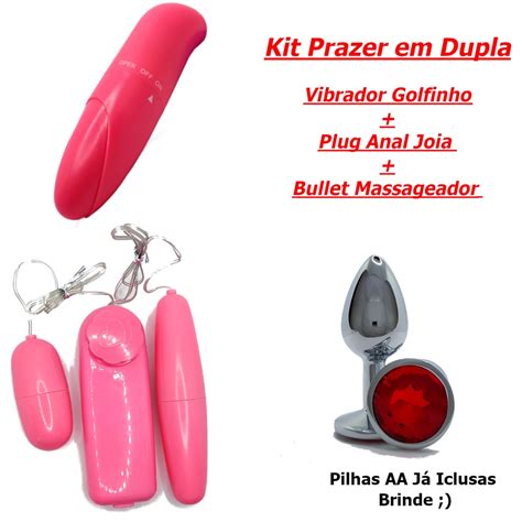 Kit Vibrador Bullet Vibrador Ponto G Plug Anal Joia P Shopee Brasil