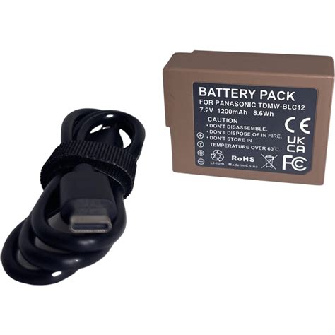 Bescor DMW BLC12 Battery With USB C Charging Port DMWBLC12UB B H