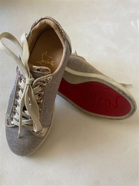 Christian Louboutin Gold Sneakers Women Size 6 Gem