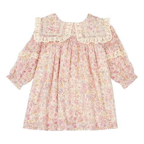 Louise Misha Arinola Organic Cotton Flower Dress Ecru Smallable