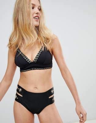 River Island Bas de bikini taille haute ornementé style western ASOS