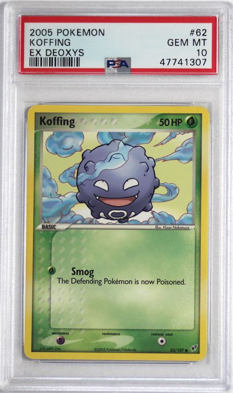 2005 Pokemon Ex Deoxys 62 Koffing Psa 10 Card Pokefeens