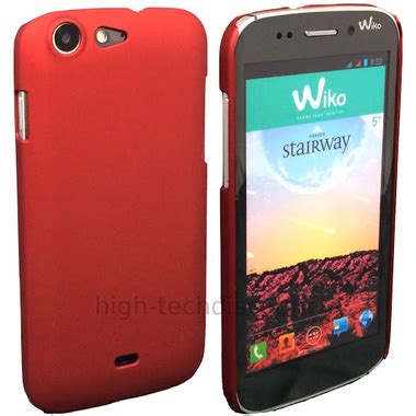 Housse Etui Coque Rigide Pour Wiko Stairway Film Ecran Rouge Rigide