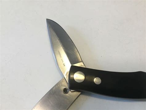 1970 Barry Wood Original Mk1 Colt Swing Open Folder Knife Linen Micarta
