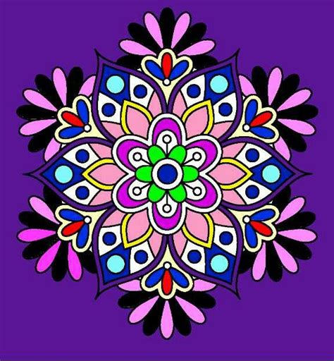 colorful flower dot painting