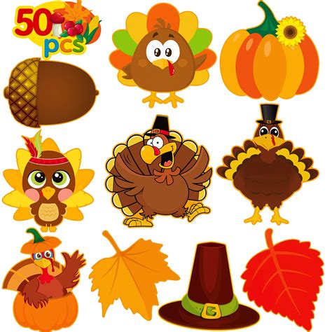 Buy Joy Bang Thanksgiving Cutouts 50 PCS Turkey Fall Cutouts Pumpkin Le