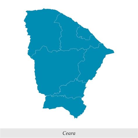 Premium Vector Map Of Ceara Is A State Of Brazil With Mesoregions