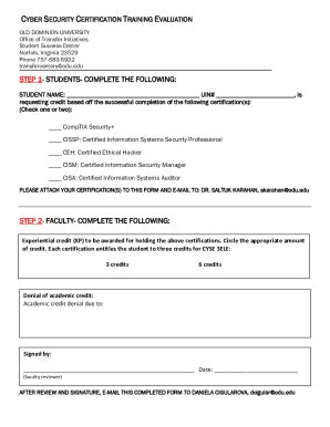 Fillable Online Cybersecurity Graduate Certificate Fax Email Print