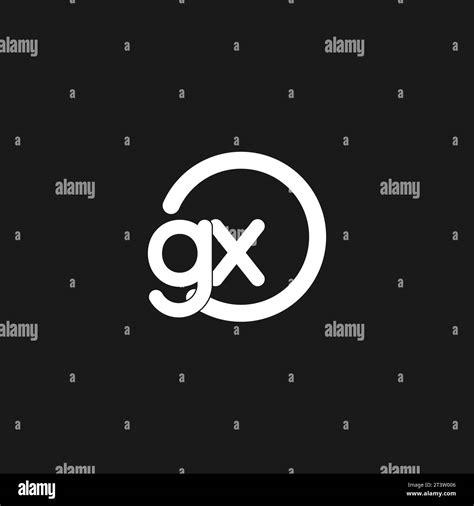 Initials GX Logo Monogram With Simple Circles Lines Vector Graphic