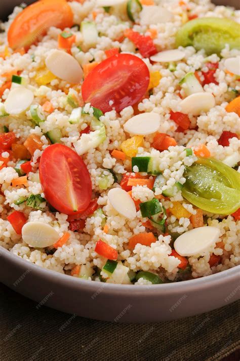 Premium Photo Couscous With Vegetables In A Rustic Bowl Moroccan