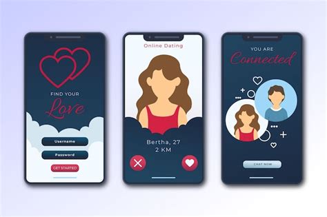 Premium Vector Dating App Interface Collection