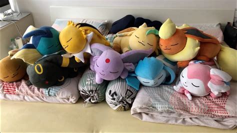 Big Pokemon Center Sleepy Plushies All Eeveelutions Cushions Youtube