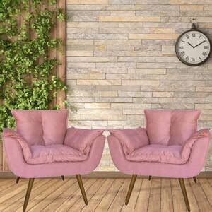 Kit Poltronas Decorativa Opala Rosa Beb Bnn Decor Leroy Merlin