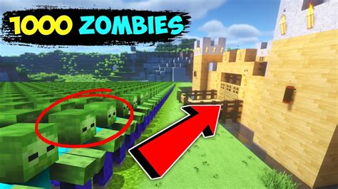 1000 Zombies Vs Best Defence Base In Minecraft YouTube