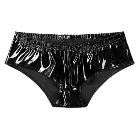 Herren Slips String Thong Sexy Lack Leder Unterhose Tanga Panties