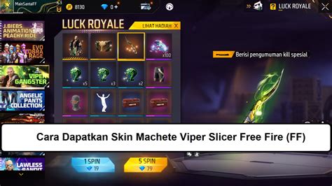 Cara Dapatkan Skin Machete Viper Slicer Free Fire Ff Esportsku