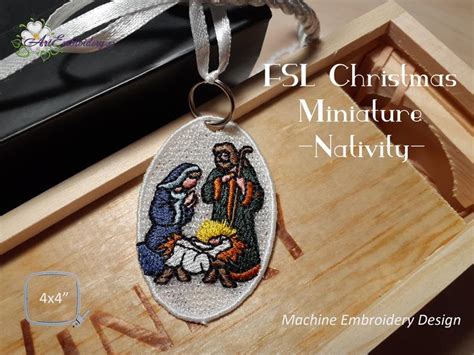 Fsl Christmas Miniature Nativity Machine Embroidery Etsy Christmas